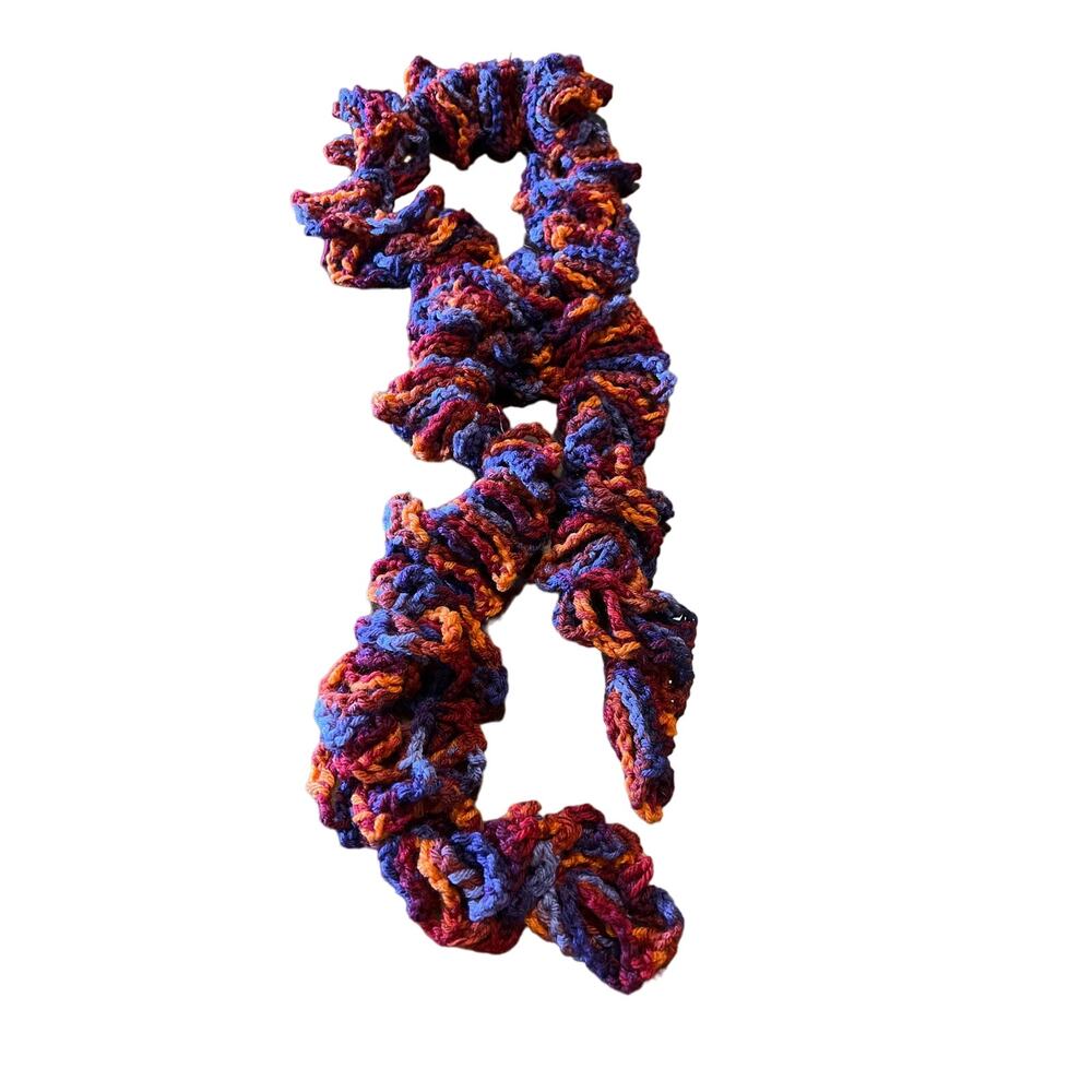 Handmade Colorful Curly Scarf Acrylic Yarn 70" Long